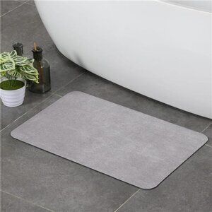 Non Slip Bath Mat Quick Dry Absorbent Bathroom Rug Washable Shower Mat Grey